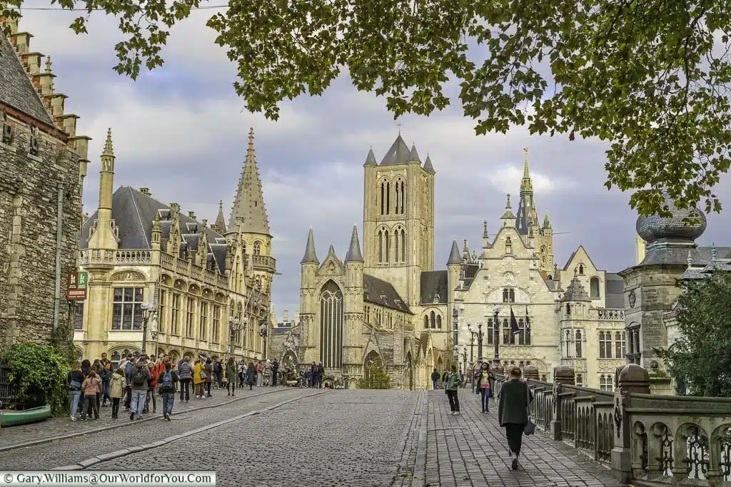 The view over Saint Michael's Bridge, things to see in ghent, vi