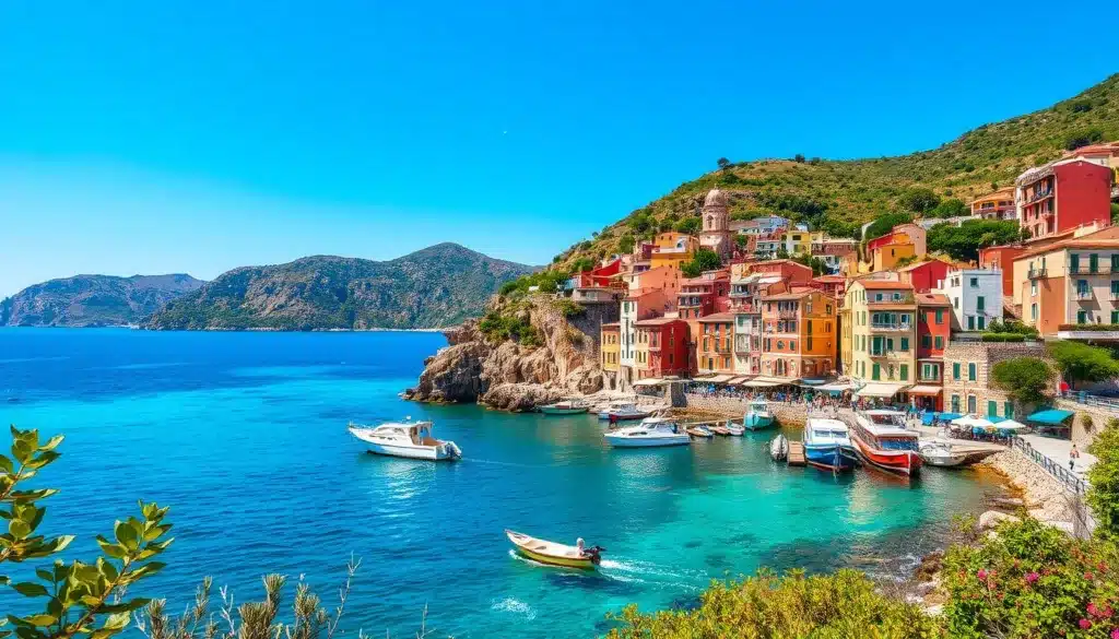 Italian coast fishing village